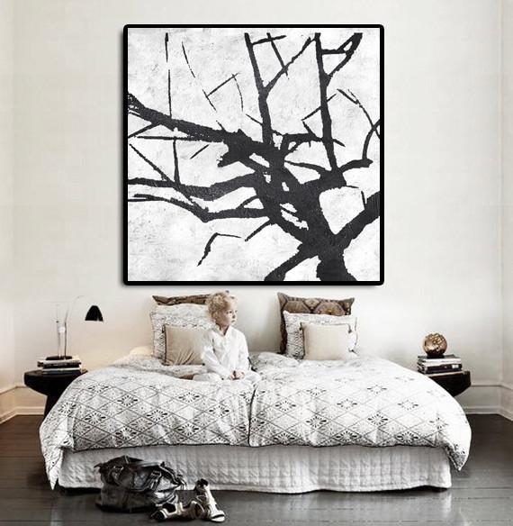 Minimal Black and White Painting #MN6A - Click Image to Close